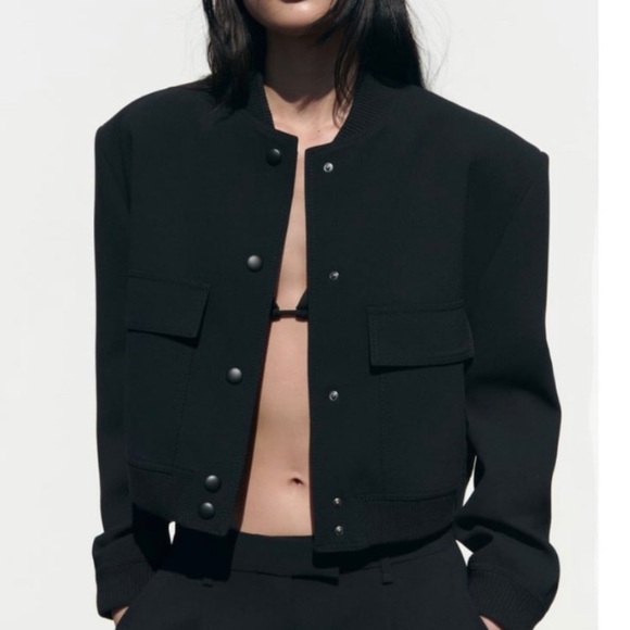 Zara Bomber Jacket With Pockets - Picture 3 of 12